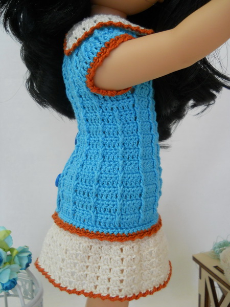 платье связанное крючком для куклы