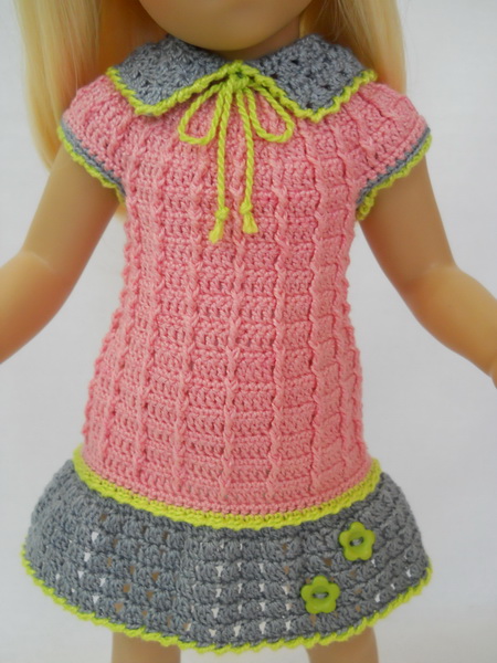 платье милашка для куклы минуш связанное крючком