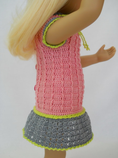 вязание платья для куклы минуш