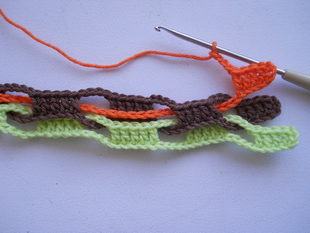Фото этапов вязания шарфа