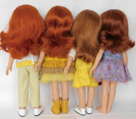 Сравнение цвета волос кукол Паола Рейна рыжих
