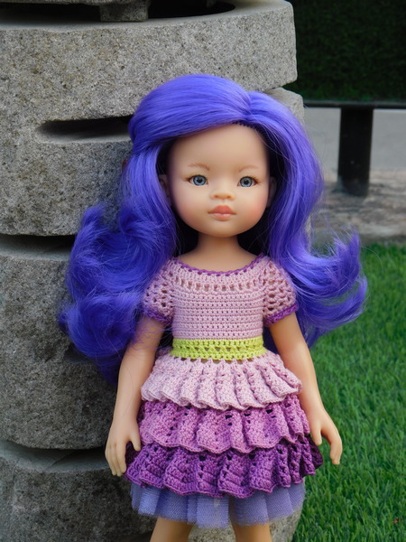 Кукла Мар Paola Reina с лиловыми волосами