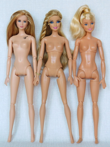 Сравнение тел Барби Style, Барби MTM и артикулированного тела Трис