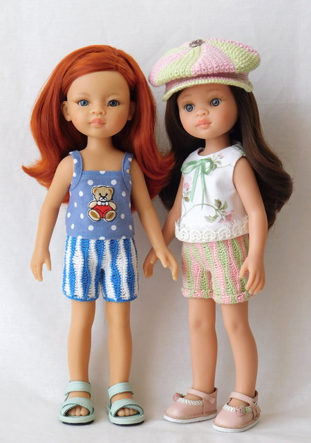 Вязаные летние шорты для кукол
