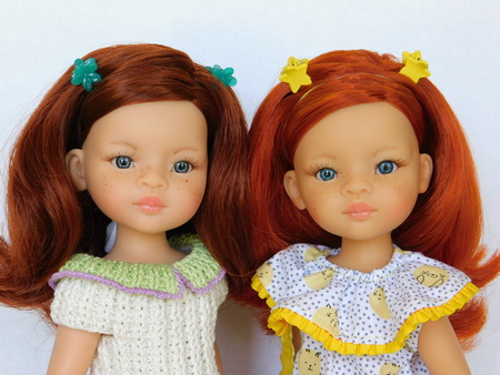 Куклы Паола Рейна с азиатским молдом и рыжими волосами