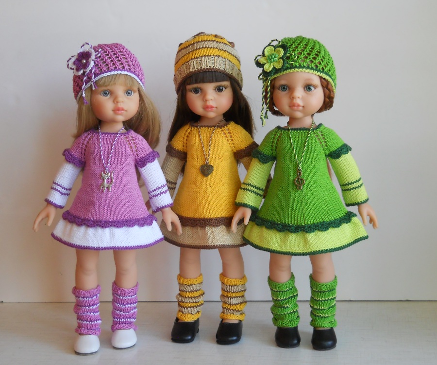 платье и шапочка для куклы Паола Рейна