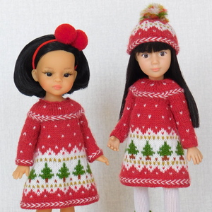 Платье для куклы "Новогодний жаккард"